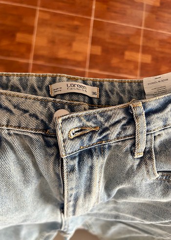 36 Beden Mavi Düğmeli Kadın Kot Pantolon