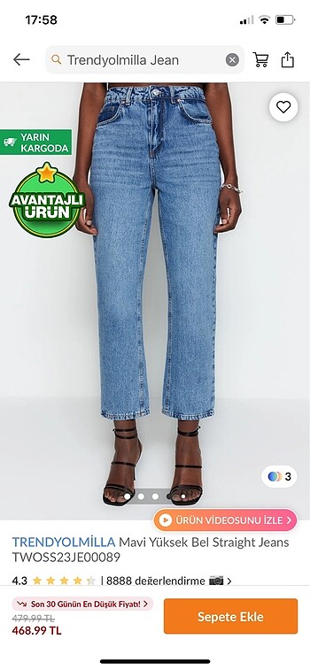 Trendyol & Milla Trendyolmilla yuksek bel straight jeans