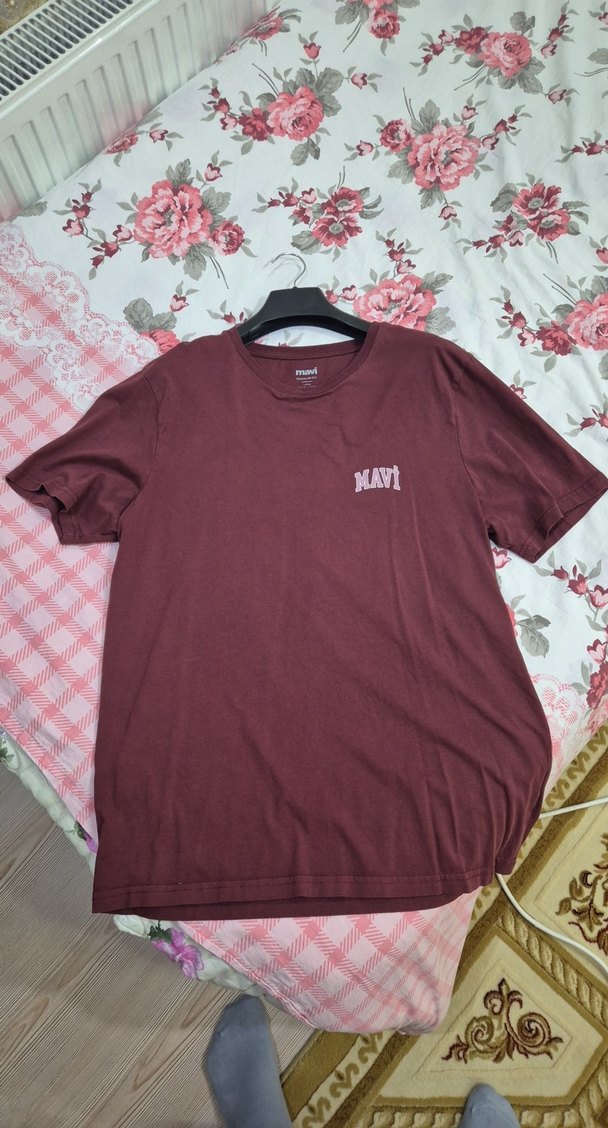 Bordo MAVİ Baskılı Erkek Tişört - Görsel 4