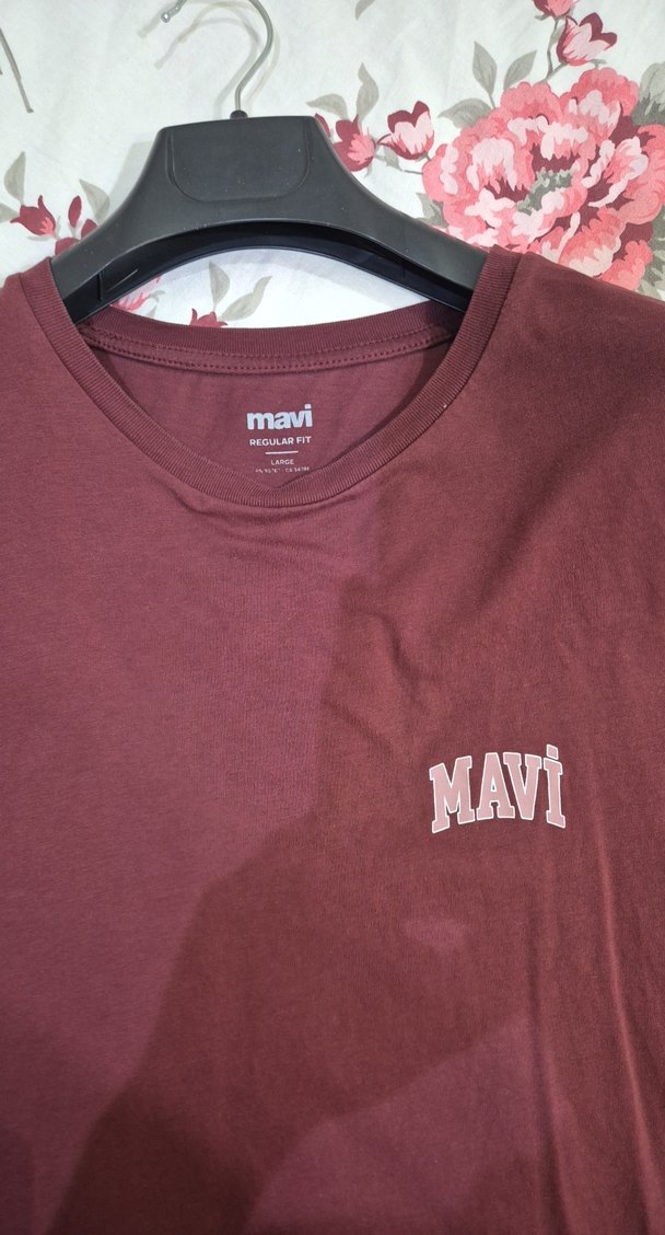 Bordo MAVİ Baskılı Erkek Tişört - Görsel 3