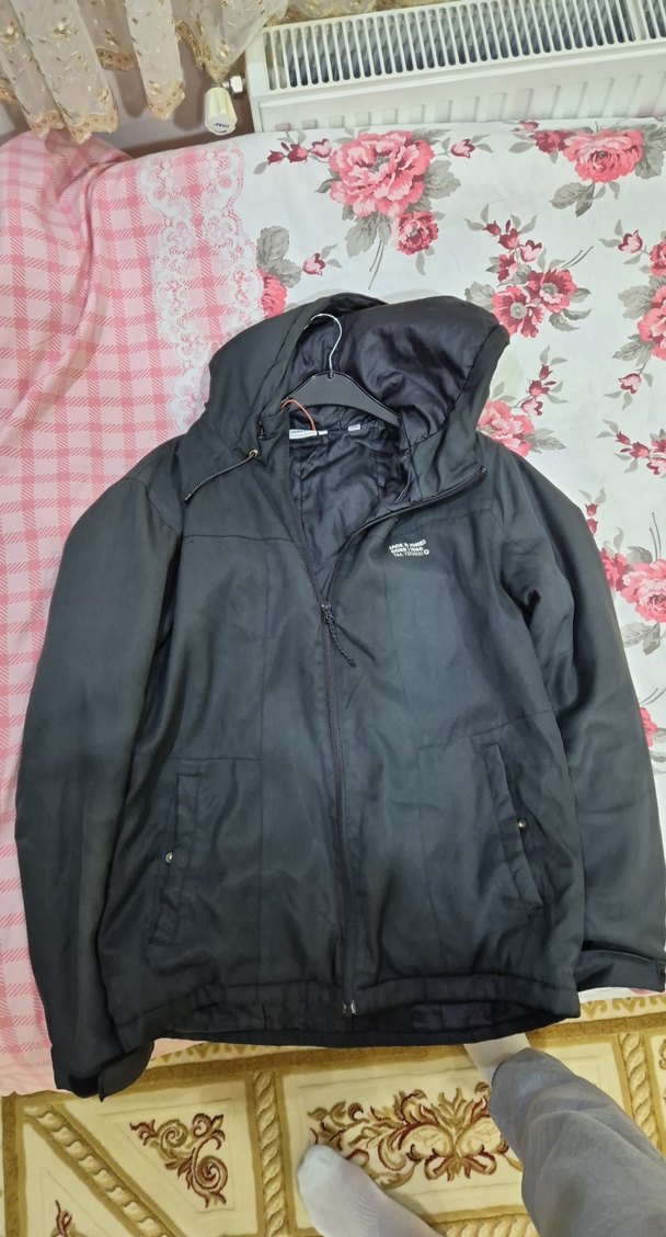 Jack Jones Siyah Fermuarlı Erkek Kapüşonlu Mevsimlik Mont - Görsel 4