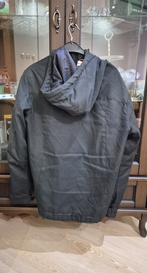 Jack Jones Siyah Fermuarlı Erkek Kapüşonlu Mevsimlik Mont - Görsel 2