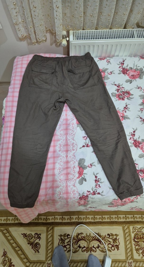 koyu kahverengi joger salaş erkek pantolon - Görsel 3