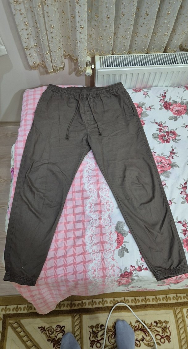 koyu kahverengi joger salaş erkek pantolon - Görsel 2