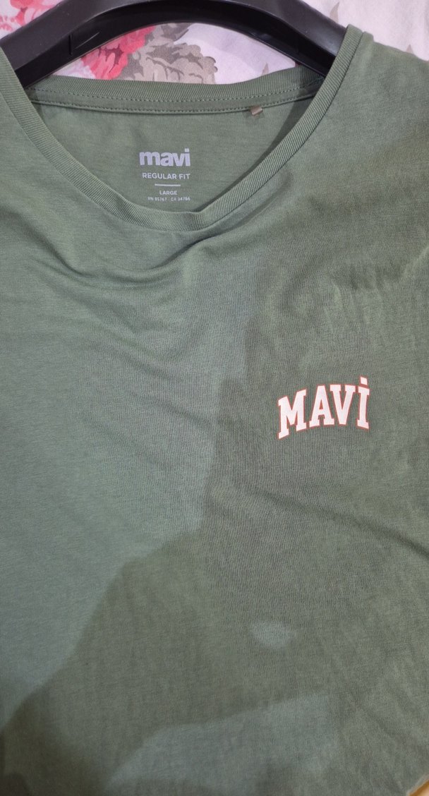 Mavi Baskılı Yeşil Erkek Tişört - Görsel 3