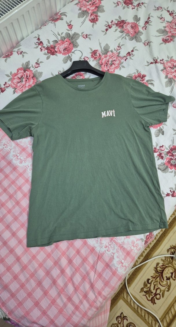 Mavi Baskılı Yeşil Erkek Tişört - Görsel 4