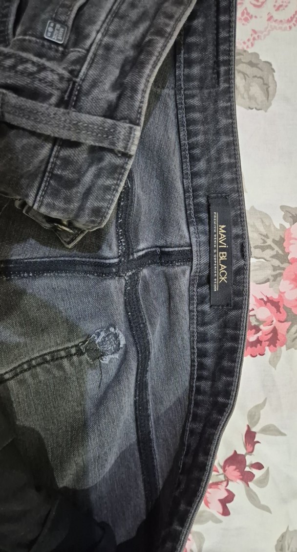 Erkek Gri hafif dar kesim Kot Pantolon - Görsel 4