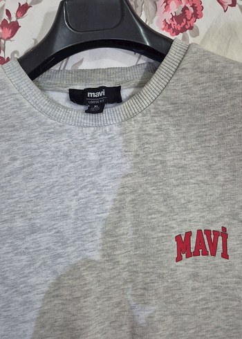 Gri Mavi Baskılı Erkek Sweatshirt - Görsel 3