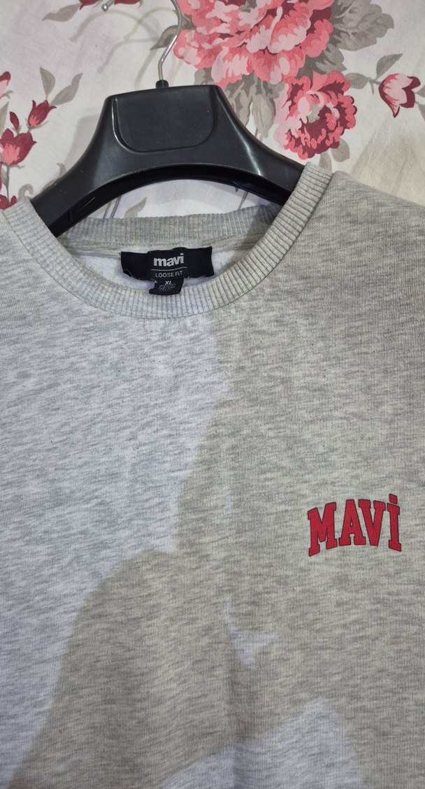 Gri Mavi Baskılı Erkek Sweatshirt - Görsel 3