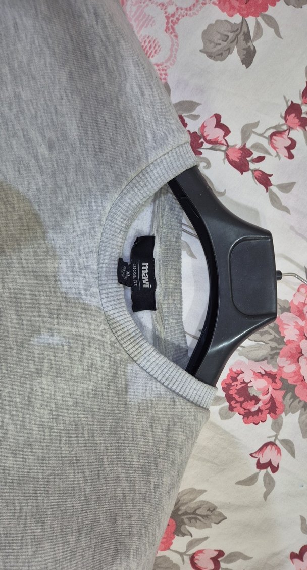 Gri Mavi Baskılı Erkek Sweatshirt - Görsel 4