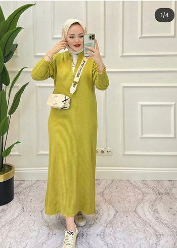 Boğazlı, Etnik Desenli Kısa Triko Elbise - Görsel 2