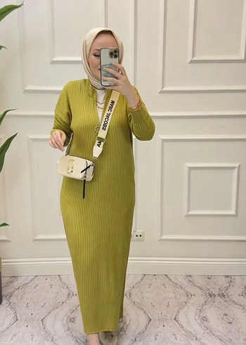 Boğazlı, Etnik Desenli Kısa Triko Elbise - Görsel 3