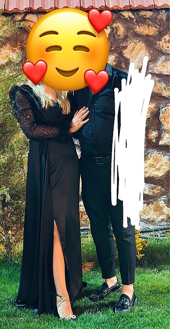 Sıyah saten abiye