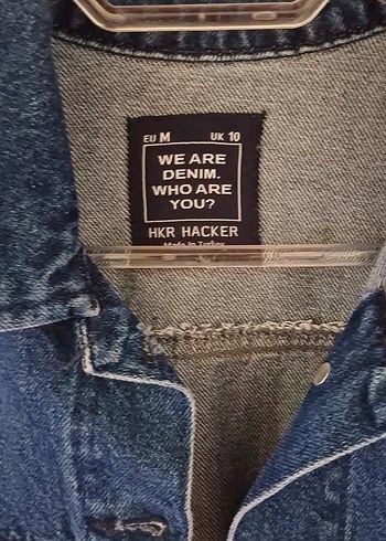 m Beden Düğmeli Kadın Uzun Mavi Denim Ceket