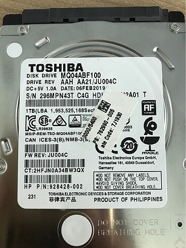 Beden Toshiba Harddisk 1 TB