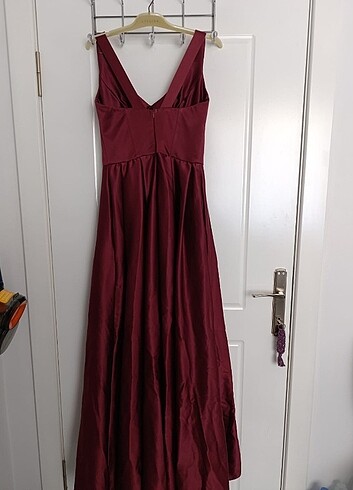 Bordo abiye elbise - Görsel 6