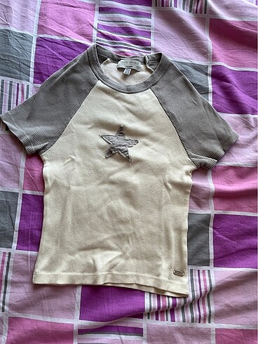 Pull and Bear yıldızlı crop