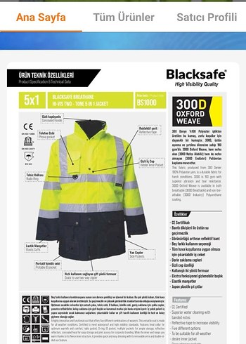 Erkek Sarı Reflektörlü mont - Görsel 3