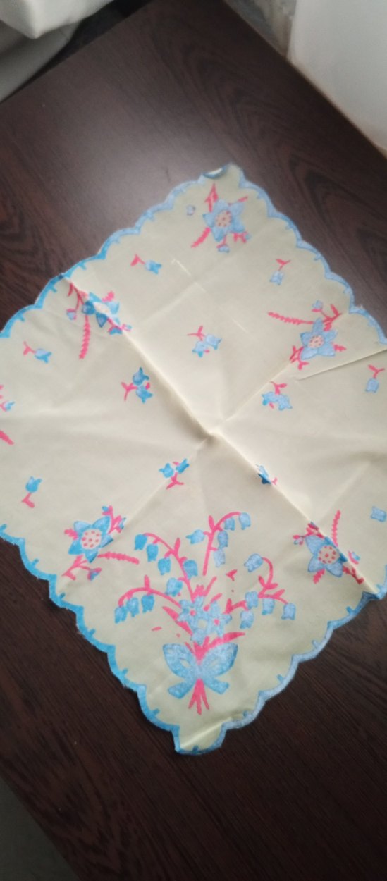 Vintage Çok Renkli Dantel Detaylı mendil - Görsel 3