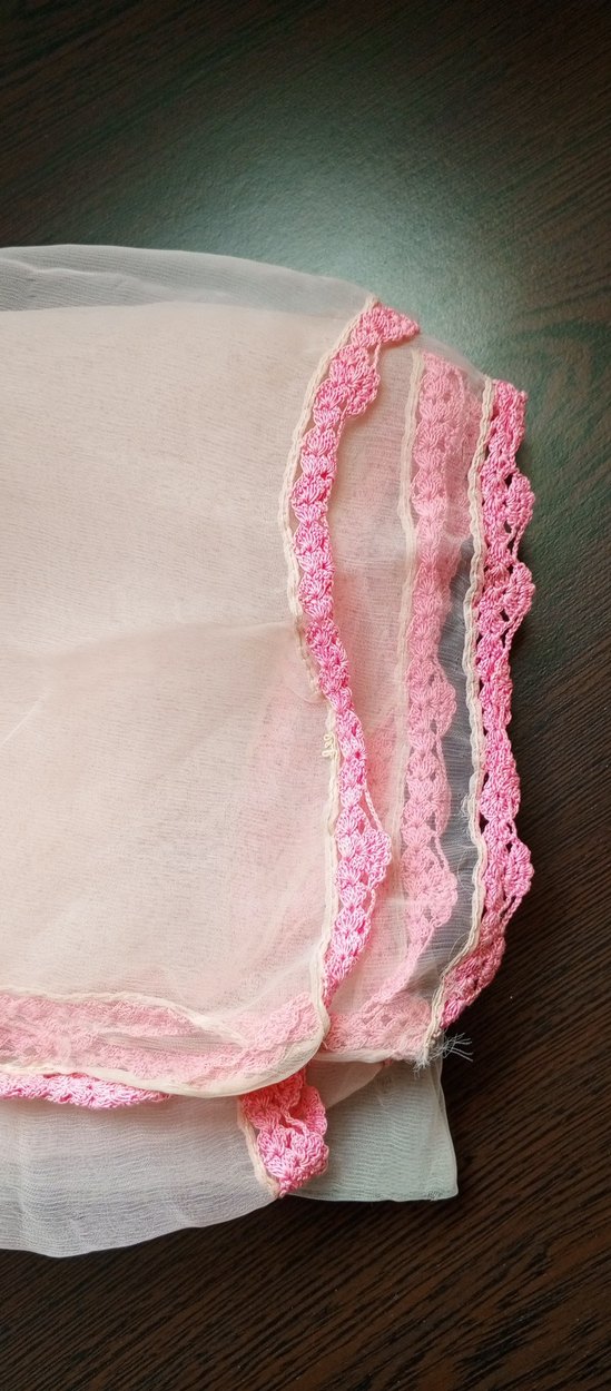 Antika Dantel Kenarlı Pembe Kadın Fular - Görsel 2