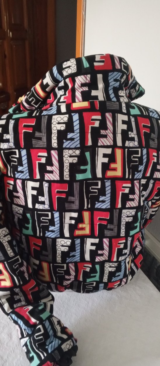 Renkli Baskılı Fermuarlı Street Wear Kadın Ceket - Görsel 2