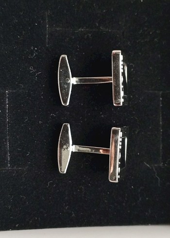 Siyah Kare Erkek Kol Düğmesi - Görsel 5