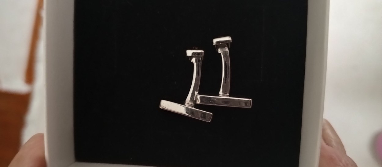 Siyah Kare Erkek Kol Düğmesi - Görsel 3