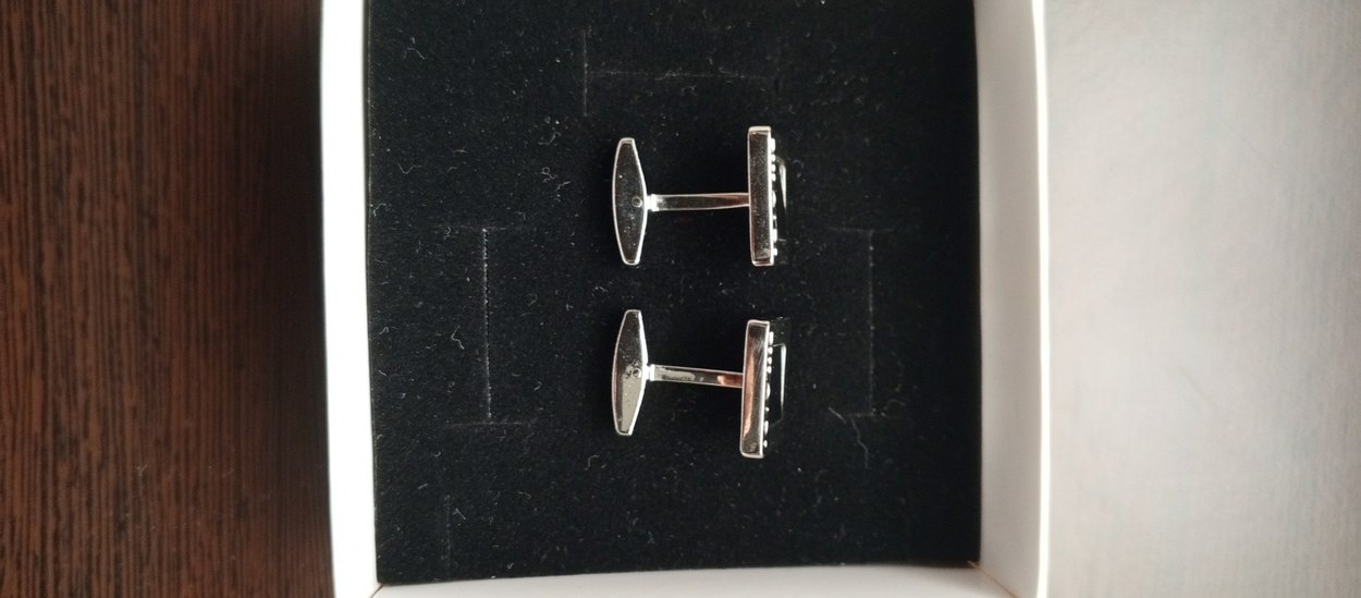 Siyah Kare Erkek Kol Düğmesi - Görsel 5