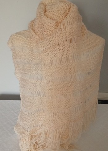 Bej Örgü Kadın Şal - Görsel 4