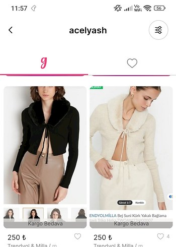 Suni Kürklü Mini Hırka ikili paket