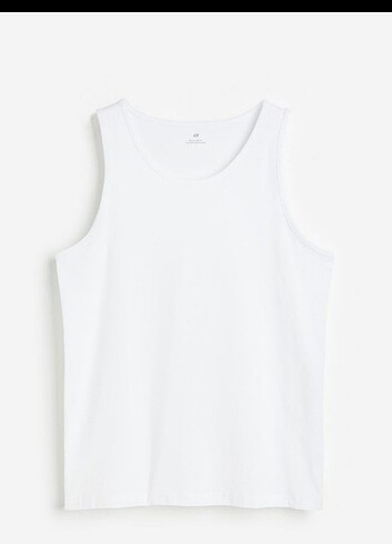 H&M regular fit kolsuz üst- beyaz xxl beden