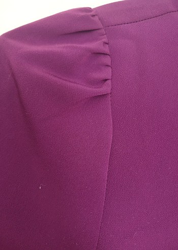 Püsküllü, Uzun Kollu Mor Kadın Gömlek - Görsel 6