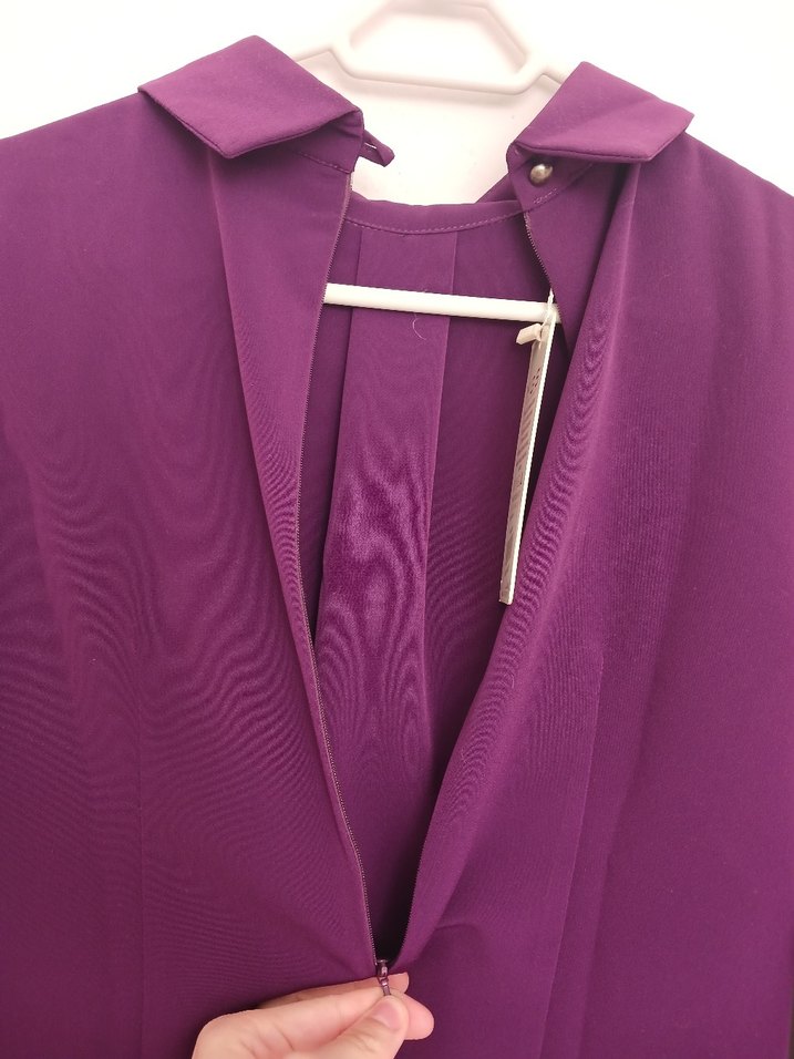 Püsküllü, Uzun Kollu Mor Kadın Gömlek - Görsel 3