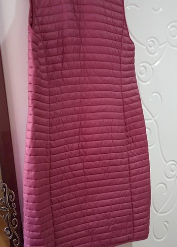 Bordo Fermuarlı Uzun Kadın Yelek - Görsel 7