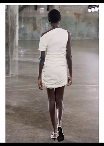 Zara zw collection drapeli kısa elbise - Görsel 3