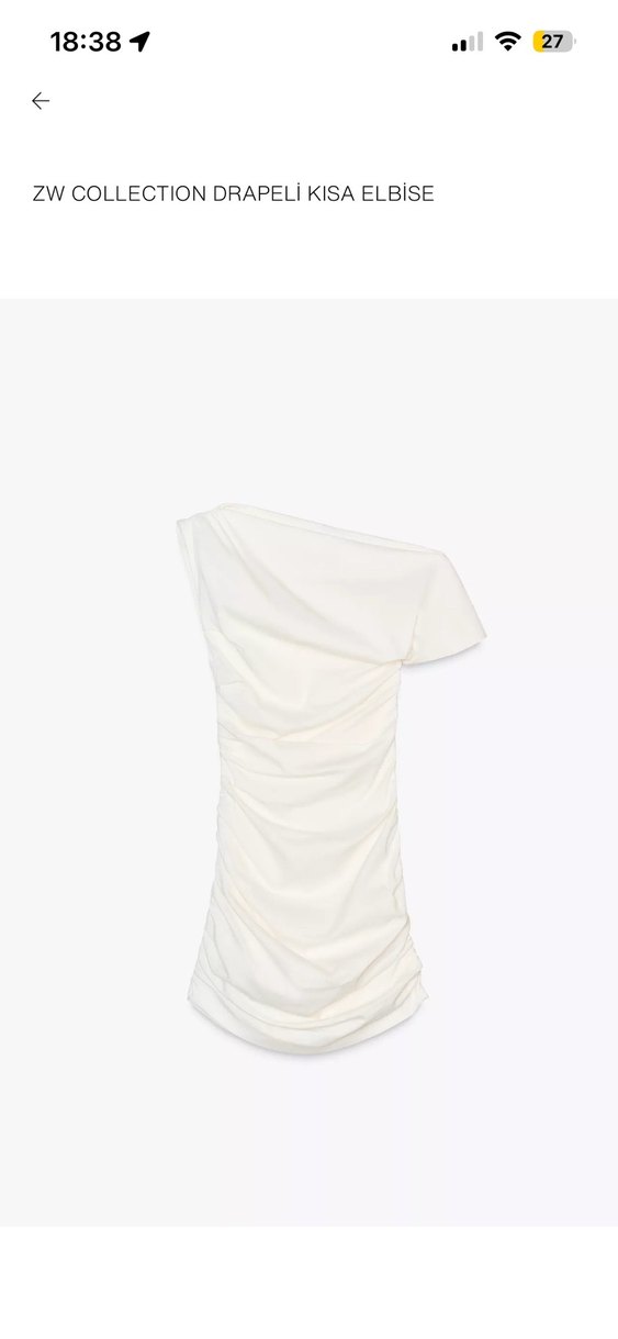 Zara zw collection drapeli kısa elbise - Görsel 2