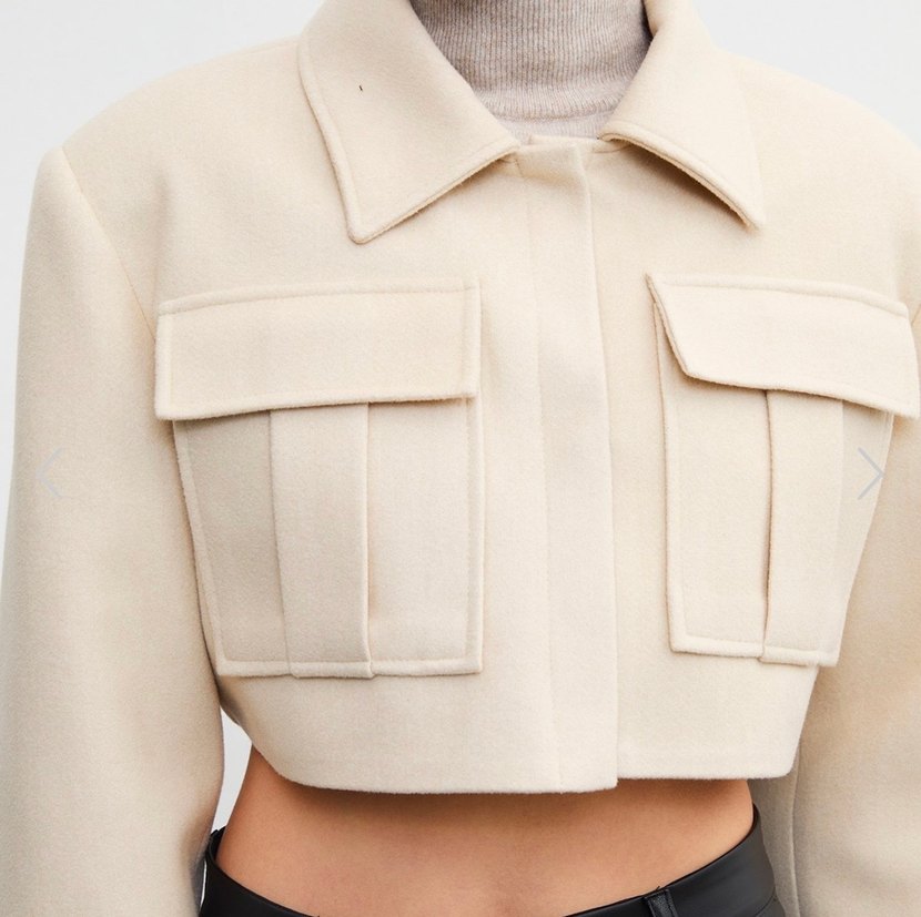 Bej Mini Deri Kadın Ceket - Görsel 2