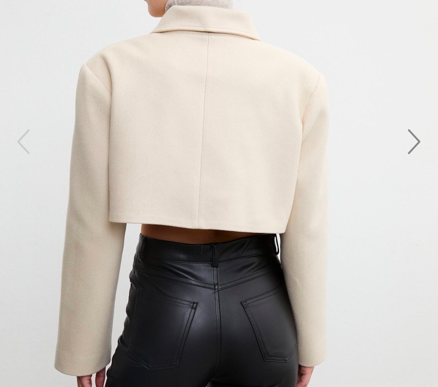 Bej Mini Deri Kadın Ceket - Görsel 3
