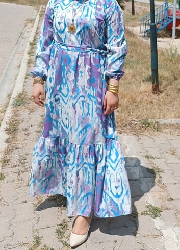 Renkli mor saten albise