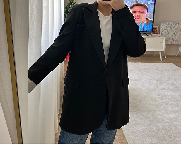 s Beden Siyah Blazer Ceket