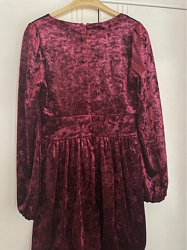 Zara Bordo kadife elbise