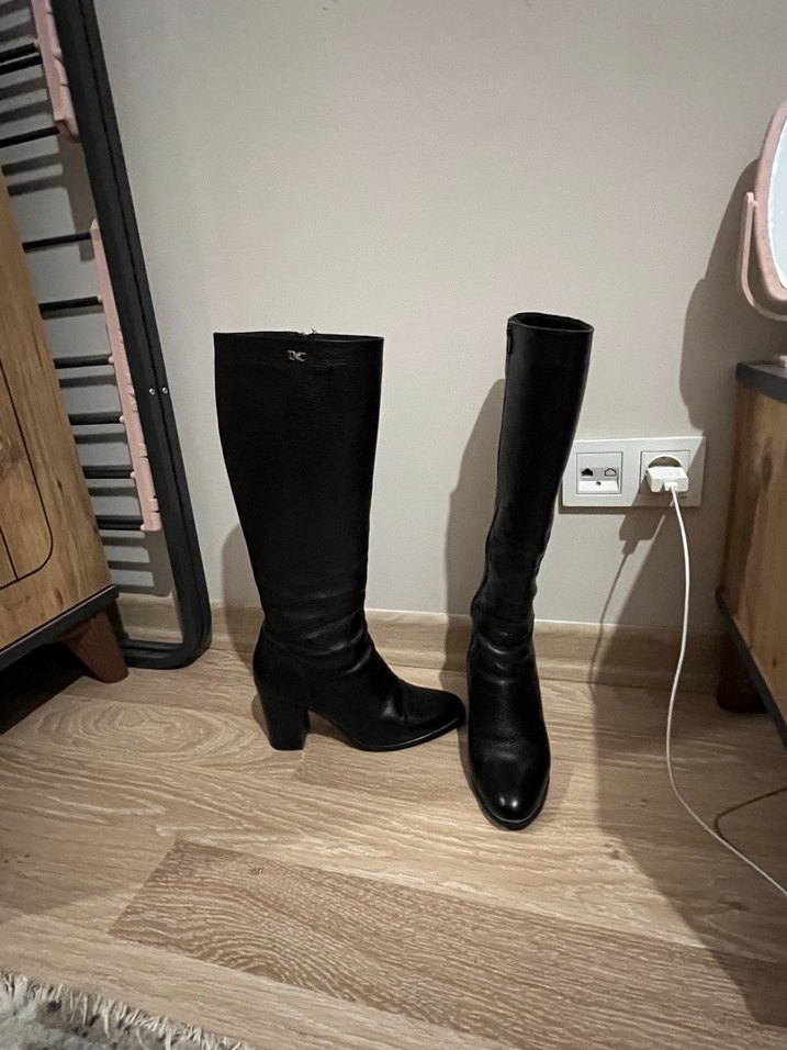 Tamer Tanca Siyah Deri  Kadın Çizme - Görsel 3