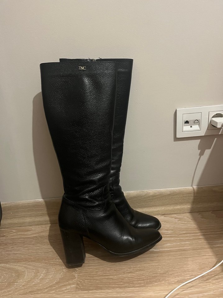 Tamer Tanca Siyah Deri  Kadın Çizme - Görsel 2