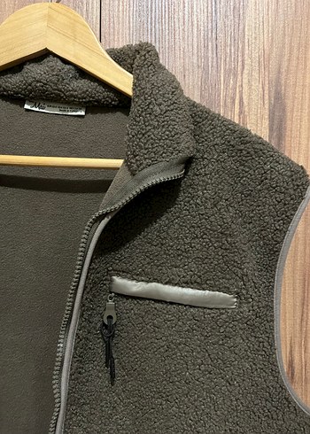 Fermuarlı Kahverengi Kadın Polar Yelek - Görsel 3