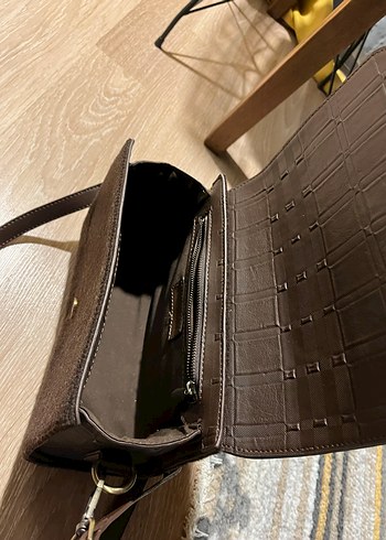 Yargıcı Acı Kahverengi Deri Tokalı Kadın Çanta - Görsel 5