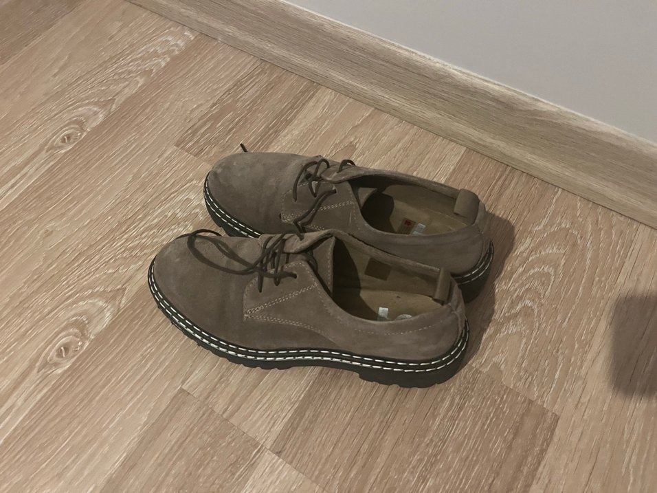 Kahverengi Süet Kadın Oxford Platform Ayakkabı - Görsel 3