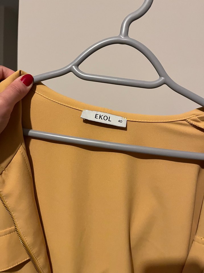 Sarı Ekol Polyester Üst Ceket - Görsel 4