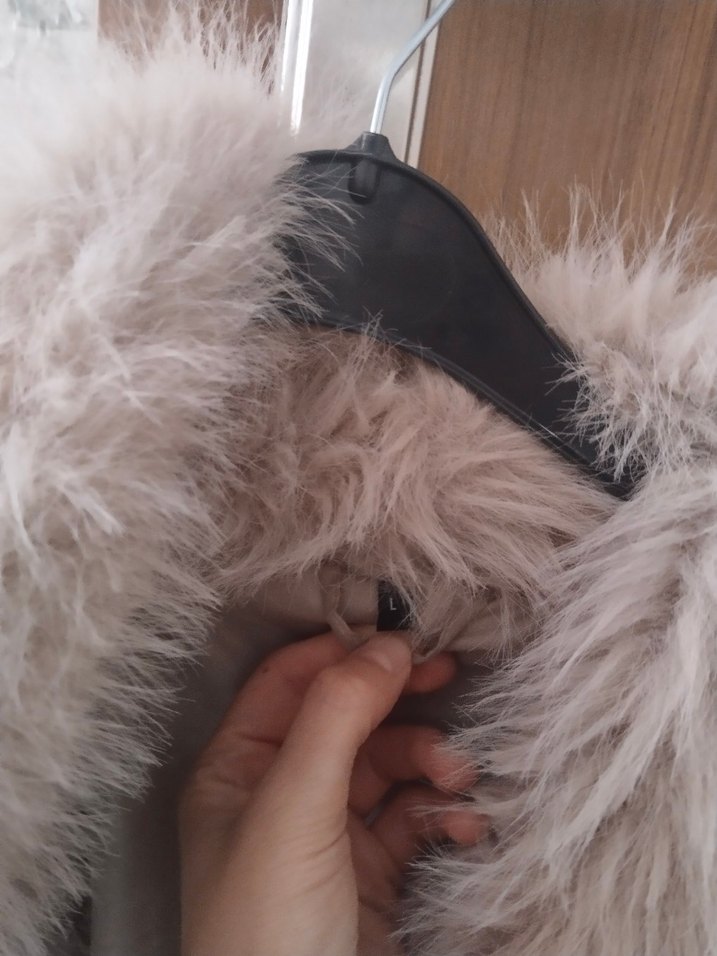 Bej Peluş Kadın Midi Kürk Ceket - Görsel 3