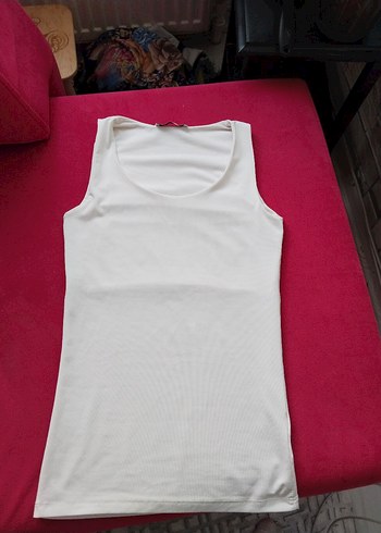 Kadın Beyaz Pamuklu Kolsuz bluz
