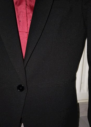 Siyah Kadın Düğmeli Ofis Blazer Ceket - Görsel 3